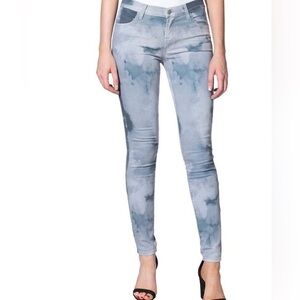 NWT J Brand Blue Pileus Abstract Skinny Jeans - 24